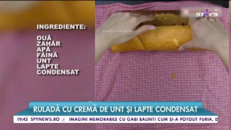 Rețeta zilei: "Coșulețe cu bacon și ouă" şi "Ruladă cu cremă de unt și lapte condensat"