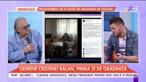 Gemenii Cristna Bălan, prima zi de grădiniță: „Sunt băieți mari, copiii mei”