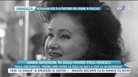 Andreea Berecleanu, omagiu pentru Stela Popescu: „Trebuie să învățăm o lecție de la artiști”