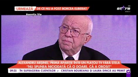 Alexandru Arșinel, prima apariție într-un platou TV fără Stela Popescu: „E tare urât fără tine”