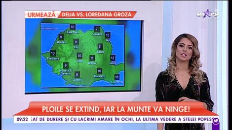 Ploile se extind, iar la munte va ninge! Maximele ajung până la 13°C