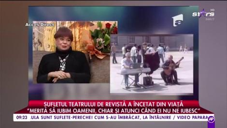 Ultimul interviu al Cristinei Stamate: "Regret că nu am făcut un copil. Am amânat mereu bucuria asta pentru turnee şi teatru"