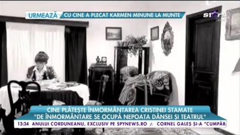 Cristina Stamate, înconjurată de cei care au iubit-o. Trupul artistei a fost depus la teatrul Constantin Tănase