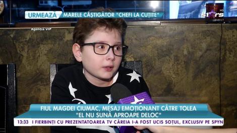 Fiul Magdei Ciumac, mesaj emoționant către Tolea: „O să rămână tatăl meu și îi mulțumesc chiar dacă n-a făcut nimic”
