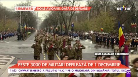 Militarii români și militarii țărilor aliate participă la defilarea de 1 Decembrie. Au oferit un întreg spectacol de Ziua Națională a României