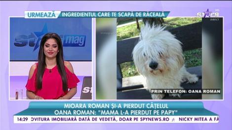 Mioara Roman și-a pierdut cățelul. Oana Roman: ”Acum este bine, este acasă”