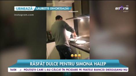 Răsfăț dulce pentru Simona Halep. Andrei Pavel, clătite pentru marea campioană