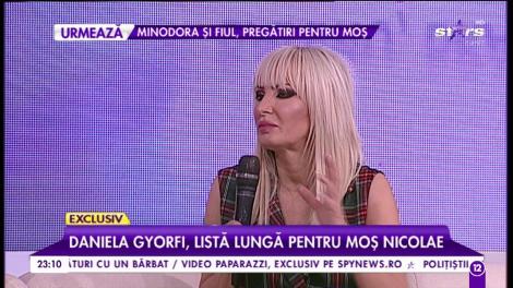 Daniela Gyorfi, listă lungă pentru Moș Nicolae: ”Cea mai mare plăcere a mea este când îmi aduce George o floare”