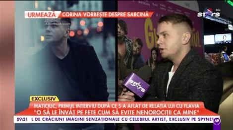 Maticiuc, primul interviu după ce s-a aflat de relația cu Flavia: „Eu sunt pe site-uri tabloide cu femei, cu asta mă ocup”