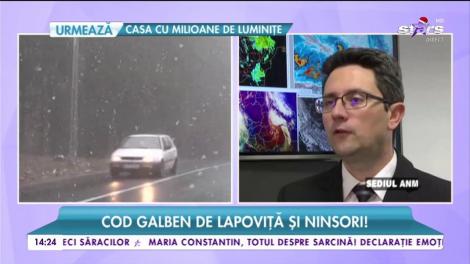 Cod galben de lapoviță și ninsori!