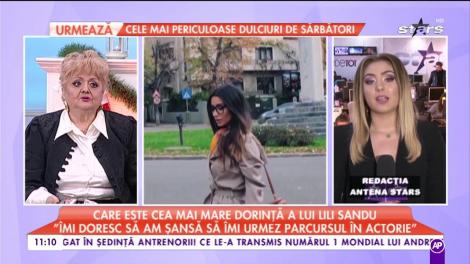 Care este cea mai mare dorință a lui Lili Sandu: ”Îmi doresc să am șansa să îmi urmez parcursul în actorie”