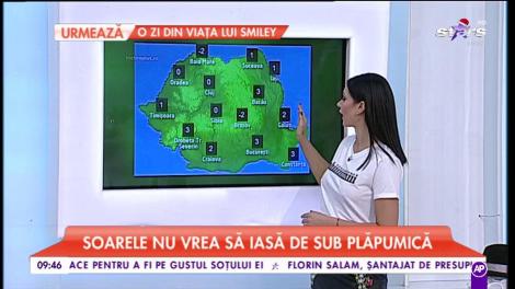 Soarele nu prea vrea să iasă de sub plăpumică. Maximele ajung până la 3°C