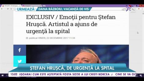 Vești proaste tocmai în perioada Crăciunului. Ștefan Hrușcă, de urgență la spital!