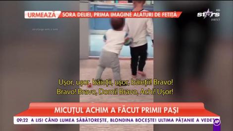 Imagini din casa Antoniei și a lui Alex Velea! Micuțul Achim a făcut primii pași