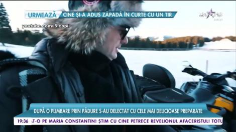 Adi Sînă și Anca Serea, distracție de pomină la munte. Artistul a condus un ATV iar cei mici s-au dat pe un colac de cauciuc