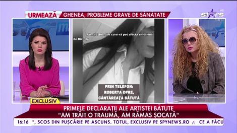 Primele declarații ale artistei bătute: ”Bodyguarzii erau prieteni cu cei de la MMA, nu au intervenit deloc”