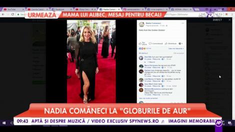 Nadia Comăneci la ”Globurile de Aur”. Fosta spotivă a purtat o rochie neagră