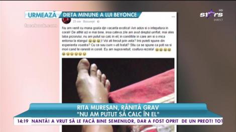Rita Mureșan, rănită grav în vacanță: ”Am piciorul drept umflat”