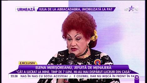 Elena Merișoreanu, jefuită de menajeră: ”Mi-a dispărut mai mult de un sfert de kilogram de aur”