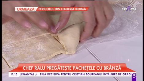 Chef Raluca gătește pachețele cu brânză. O rețetă rapidă și delicioasă