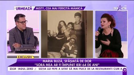 Maria Buză, în lacrimi: „Când s-au închis ușile liftului, am văzut-o ultima dată pe sora mea, apoi ea a murit”