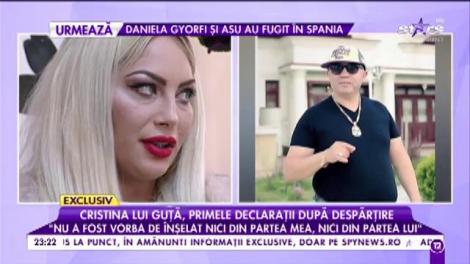 Cristina lui Guţă, primele declaraţii după despărţire: "Ultima oară ne-am văzut de Revelion"