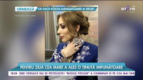 Iulia Vântur, prezentatoare la o televiziune din India. Pentru ziua cea mare a ales o ținută împunătoare