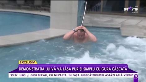 Ionuț Sidău, cel mai energic cântăreț. În plină iarnă s-a aruncat într-o piscină cu apă rece ca gheața