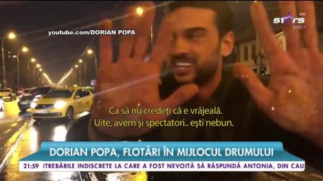 Dorian Popa, flotări pe liniile de tramvai în mijlocul drumului!