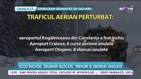 Ninsorile au paralizat toată țara! Școli închise, drumuri blocate, trenuri și zboruri anulate