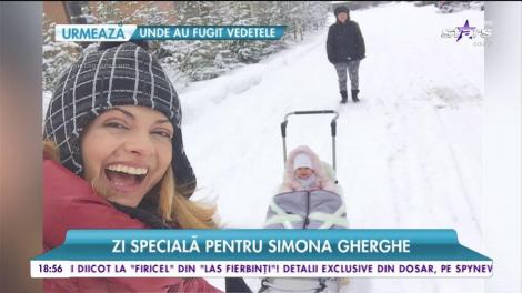 Zi specială pentru Simona Gherghe. Fetița prezentatoarei s-a bucurat de prima ei zăpadă