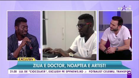 Nigerianul de la ”X Factor” în platoul ”Răi da buni”. Ziua e doctor, noaptea e artist!