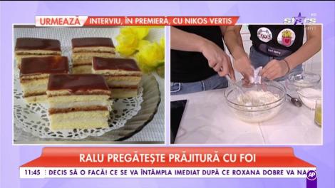 Raluca pregătește prăjitură cu foi