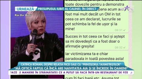Catinca Roman, despre relația fiicei sale cu ”Prințișorul taximetriștilor”