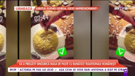 Imagini de senzație cu Catrinel Menghia. Ea a pregătit singurică masa de Paște cu bunătăți tradiționale românești