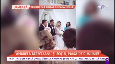Andreea Berecleanu și soțul, nași de cununie! Ce ținută a ales prezentatoarea de știri la nuntă