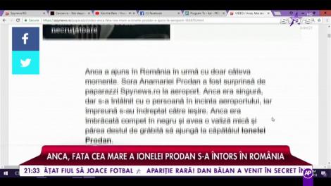 Anca, fata cea mare a Ionelei Prodan s-a întors în România