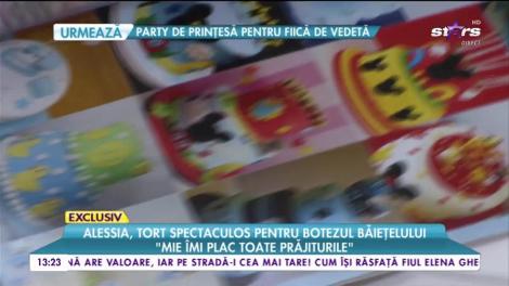 Alessia, tort spectaculos pentru botezul băiețelului: ”Mie îmi plac toate prăjiturile”