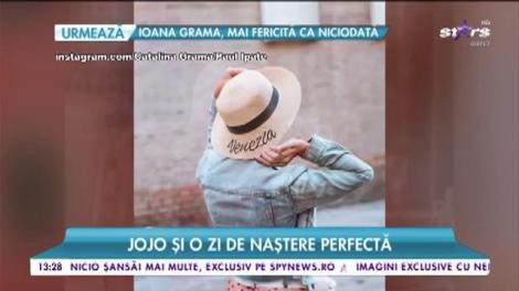 Jojo a avut parte de cea mai frumoasă zi de naştere. Împreună cu soţul ei şi copiii, blondina a fugit în romantica Veneţia