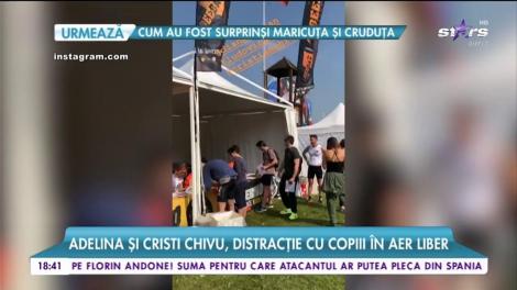 Adelina și Cristi Chivu, distracție cu copiii în aer liber. Au luat parte la un concurs faimos în Italia