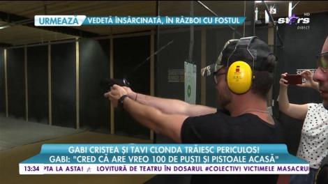 Gabi Cristea şi Tavi Clonda e relaxează într-un mod inedit: trag cu arma!