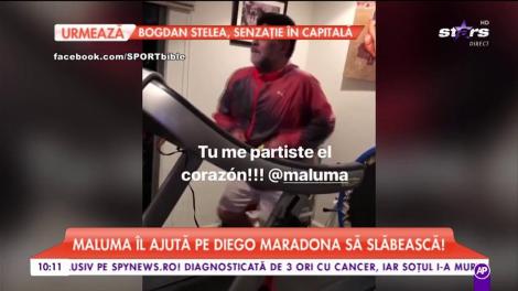 Maluma îl ajută pe Diego Maradona să slăbească. Mișcările legendarului fotbalist sunt de milioane