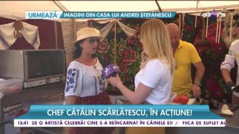 Chef Cătălin Scărlătescu, în acțiune! Celebrul chef pregătește mâncare românească