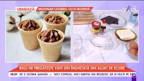 Desertul Zilei! Ralu ne pregătește vafe de înghețată din aluat de eclere
