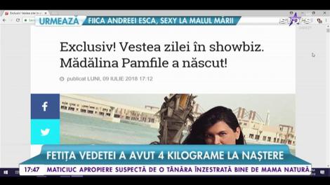 Mădălina Pamfile a născut o fetiță de patru kilograme