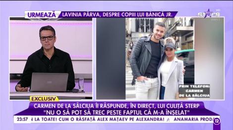 Carmen de la Sălciua îi răspunde, în direct, lui Culiță Sterp. Care este prima reacție a artistei