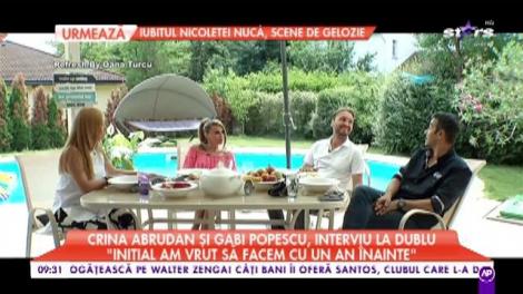 Crina Abrudan şi Gabi Popescu, interviu la dublu: „Am vrut să facem nunta mai devreme”