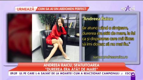 Andreea Raicu, sfături despre viață: „Depresia este o boală care trebuie tratată”