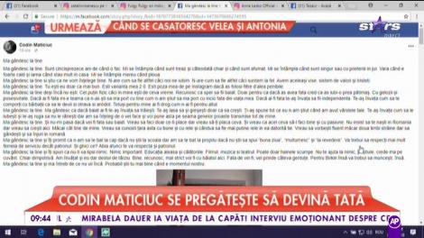 Codin Maticiuc se pregătește să devină tată