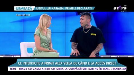 Ce interdicție a primit Alex Velea de când e la Acces Direct